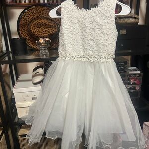 Elegant White Lace Kids Dress